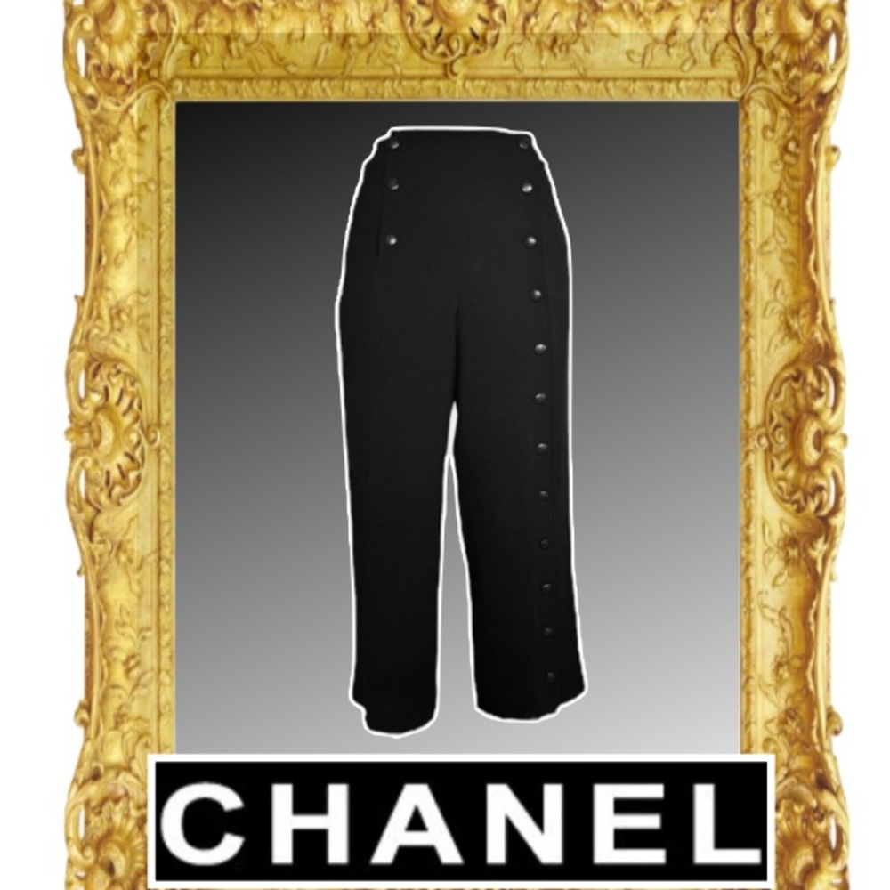 CHANEL Black Wide-Leg Trousers 1997